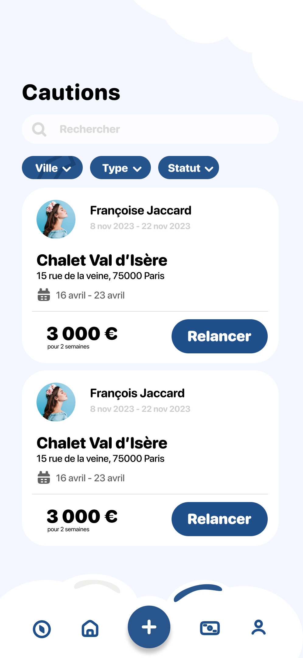 Capture d'écran - Gestion des transactions